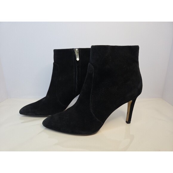 Sam Edelman Olette Black Suede Pointed Toe High Heel Ankle Bootie Side Zip S 6.5 - Picture 3 of 8